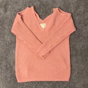 Pink v-neck sweater